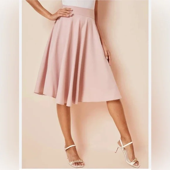 H&M size 2 rose pink flared skirt - Picture 2 of 12